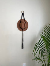 Load image into Gallery viewer, Hat Holder, hat rack, macrame hat holder, boho decor, hat storage, home decor.